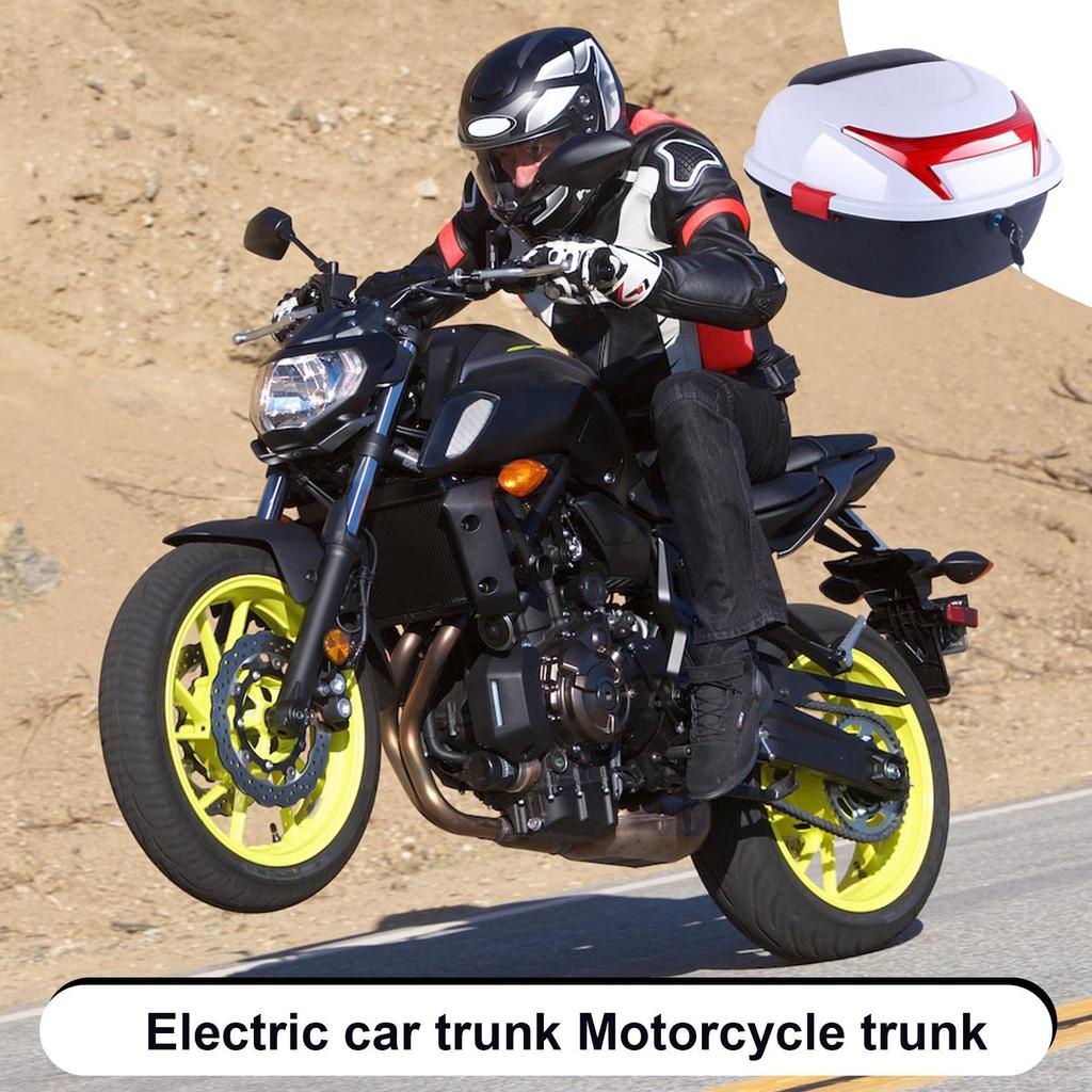 Motorcycle Trunk Box Motorbike Trunk Storage Top Carrier Ergonomic Case Ergonomic Luggage Case With Built-in Base For Storing