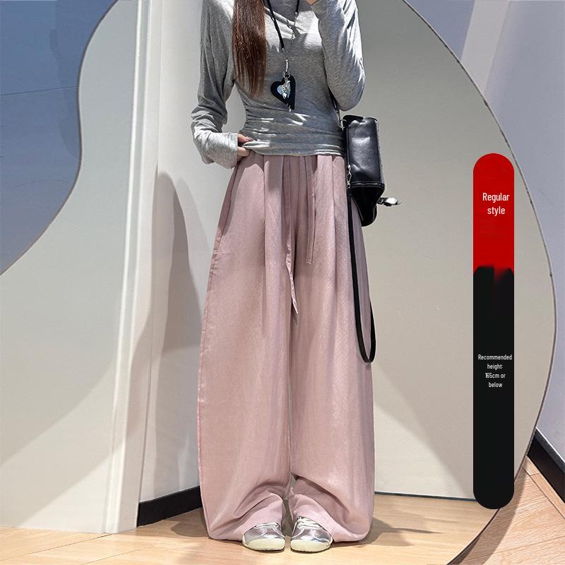 Women's Tencel Linen Wide-Leg Pants - Autumn 2025, Lightweight, Loose Fit, Straight-Leg, Sun Protection Casual Wear.