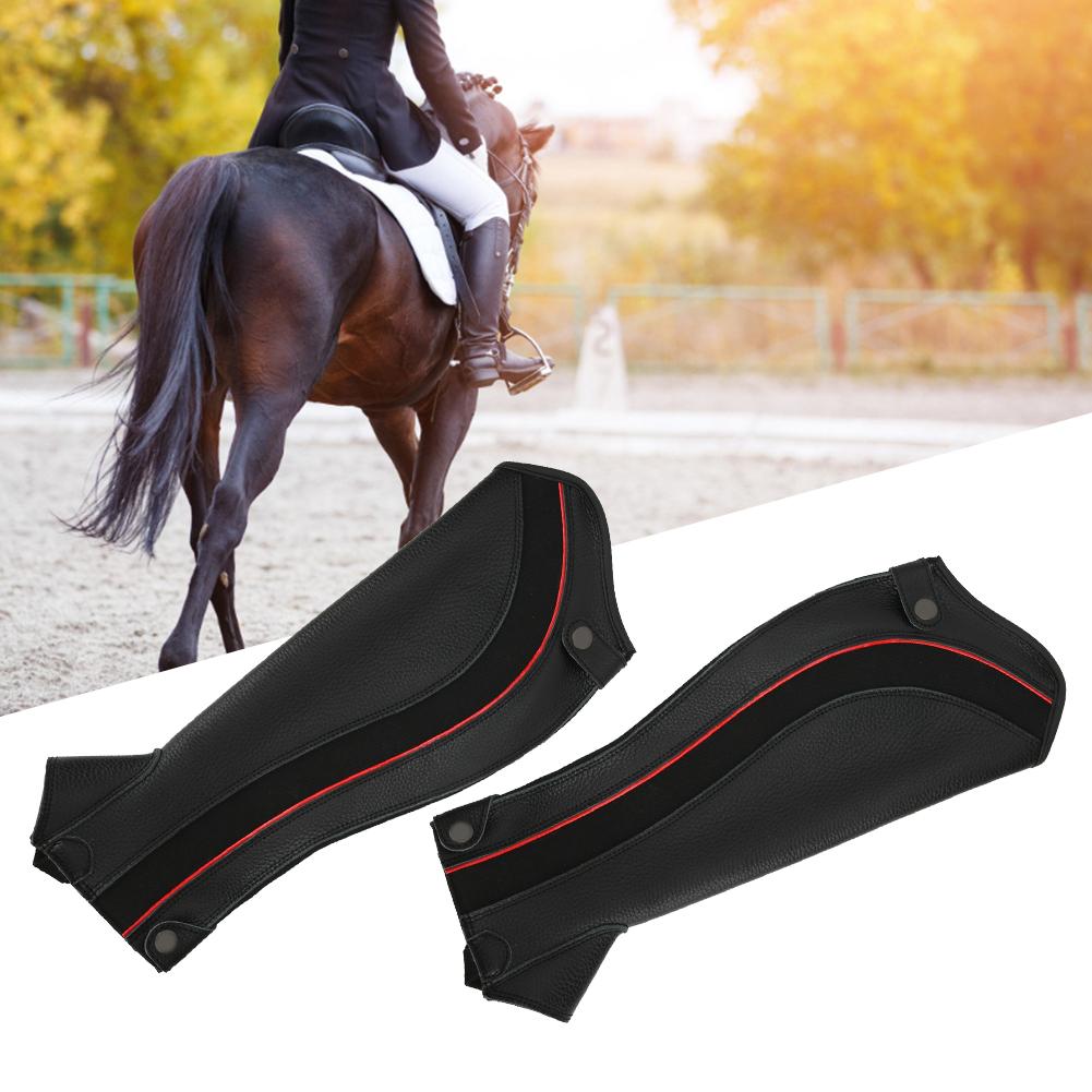 2 BUC Jambiere Profesionale de Echitație Jambiere Protectoare din Piele pentru Călărie NegruM