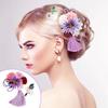 2Pcs Elegant Flower Tassel Hair Combs Japanese Style Wedding Bridal Hairpins Lightweight Headwear for Women Party Bridal Hair