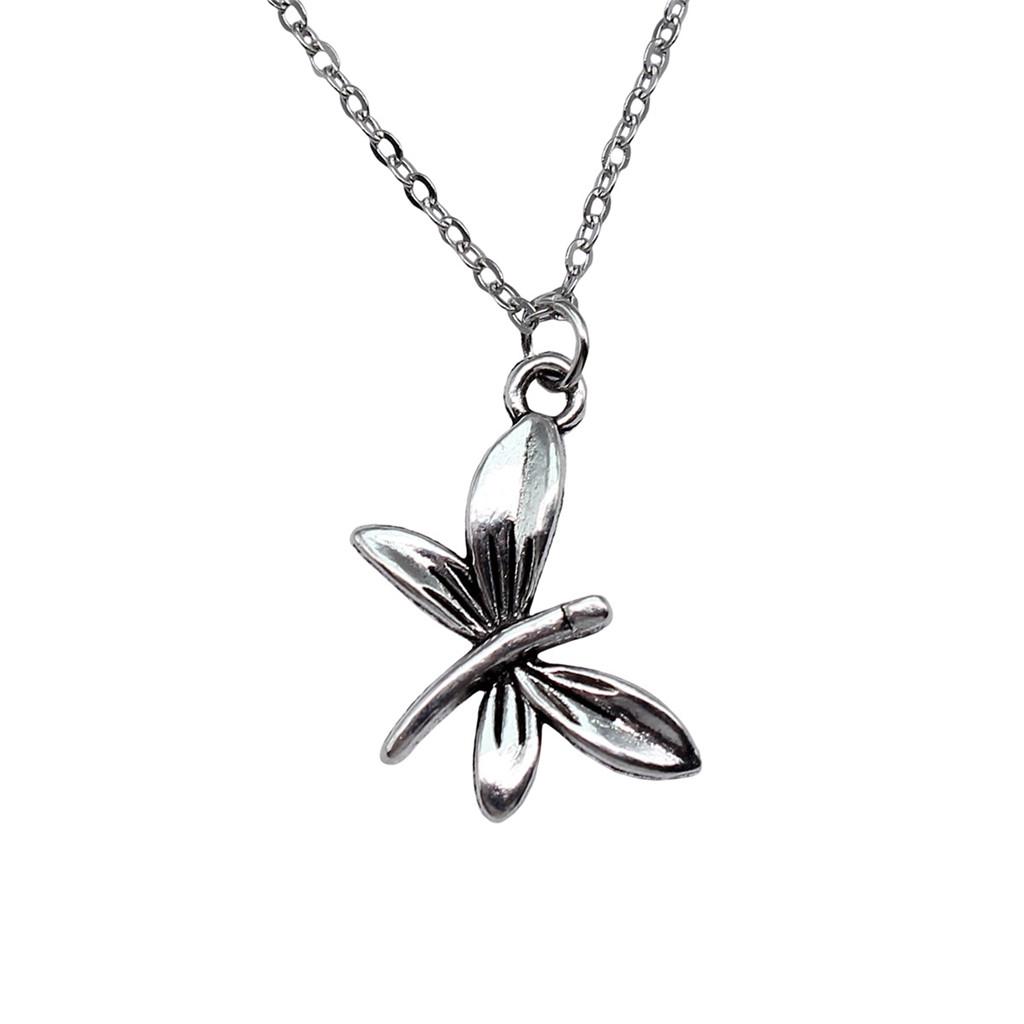 Dragonfly Pendant Necklace Insect Nature Inspired Delicate Jewelry 40cm Short Chain