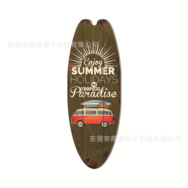 Summer Beach Ocean Themed Casual Decor Surfboard Wooden Bar Home Walls Vintage Decorated Wooden Boards