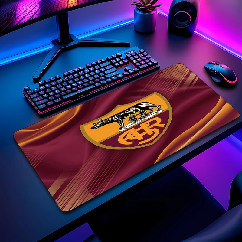 Tappetino per Mouse con Motivo Calcio AS Roma No?Tappetino Mouse da Gioco Antiscivolo con Base in Gomma per Scrivania Ufficio Casa