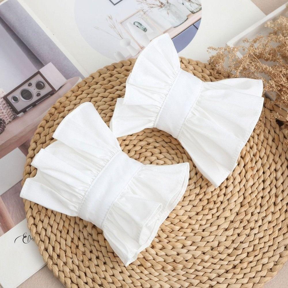 1 set Stile Francese Falso Collo Finto Design Pieghettato Bordo Arricciato Collare da Collo Choker Caratteristica Regolabile Manica Arricciata Rimovibile
