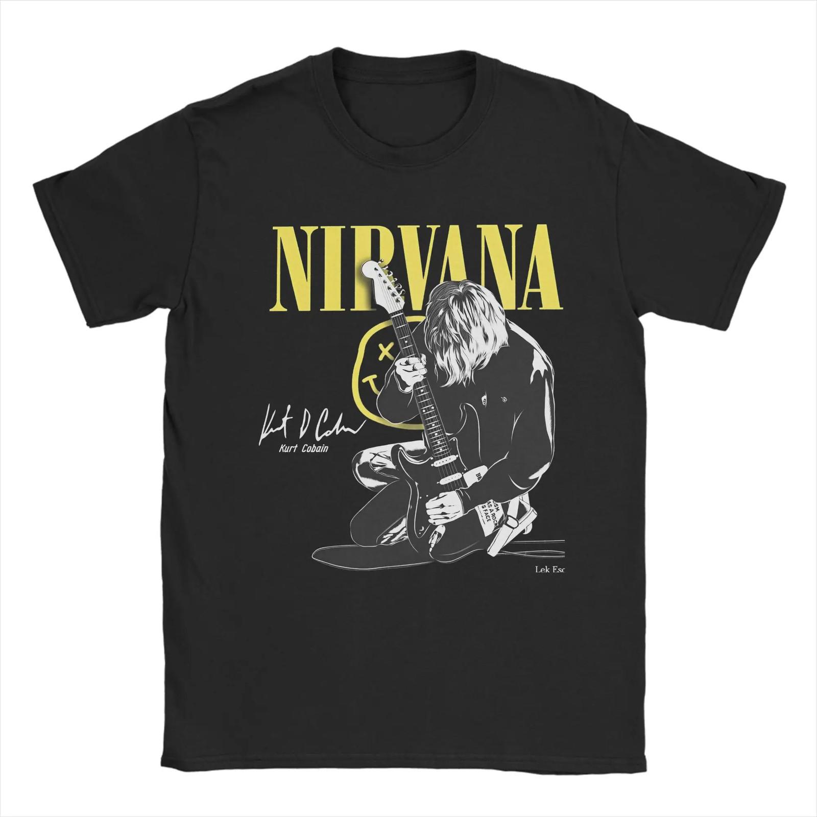 Nirvana Grunge Гранж Группа Футболка с принтом Уличная одежда Винтаж Y2K Мужская [S-6XL] 3XL