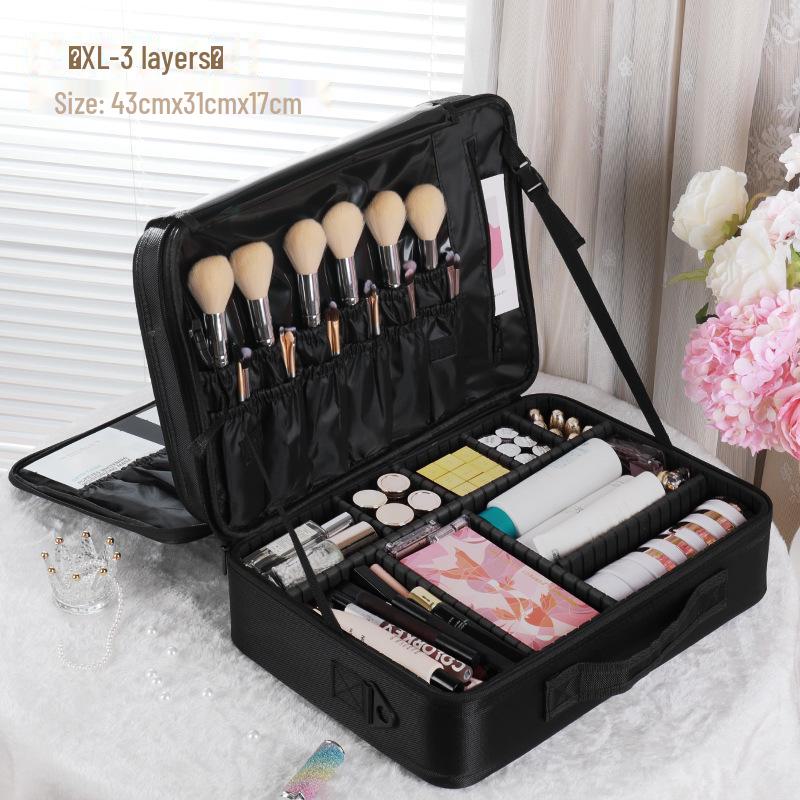 Women's Large-Capacity Portable Cosmetic Bag - Professional Makeup Artist Storage and Tattoo Tool Organizer