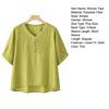 Women Tops V-Neck Embroidery Flower Pattern Short Sleeve Pullover Tops Loose Fit Pure Color Summer T-shirt