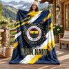 Fenerbahce Custom Name Flannel Blanket Personalized Soft Warm Plush Throw Blanket Customized Gift for Family Friends