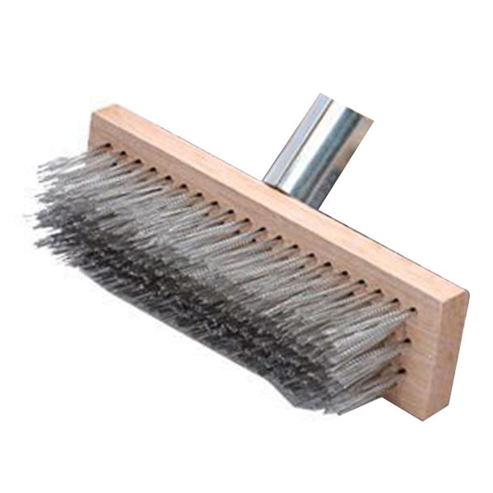 Heavy Duty Rough  Floor Brush Stainless Steel Wire Deck Scrub Cleaning Tool 20cm Stainless Steel Wire Deck Scrub Brush