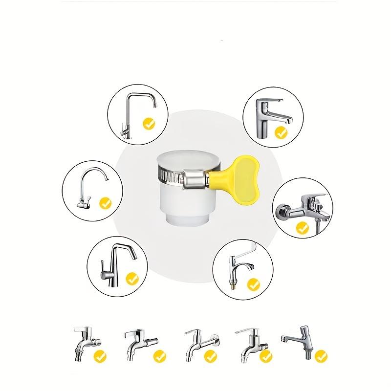 Universal Joint Faucet Garden Adapter 1/2'' Converter with Clamp Kitchen Shower Faucet Bubbler Extenders Water Taps Accessories