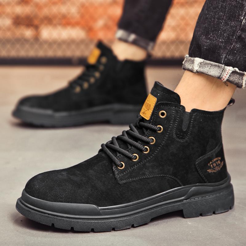 Martin boots spring and autumn mid-help thick-soled soft-soled kicks can't be rotten rhubarb boots winter velvet cotton shoes