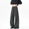 High Street Lazy Herringbone Trousers Men's New Elastic Waist Loose Wide Leg Pants Drop Mopping Scimitar Casual Pants