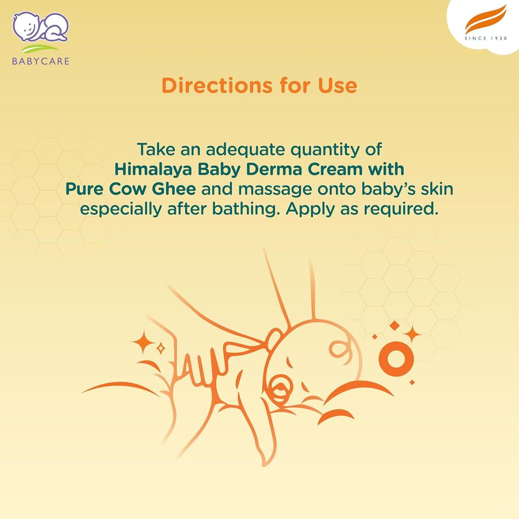 Himalaya Baby Derma Cream 50g Pack of 1 for Dry Sensitive Skin Eczema Relief Moisturizer