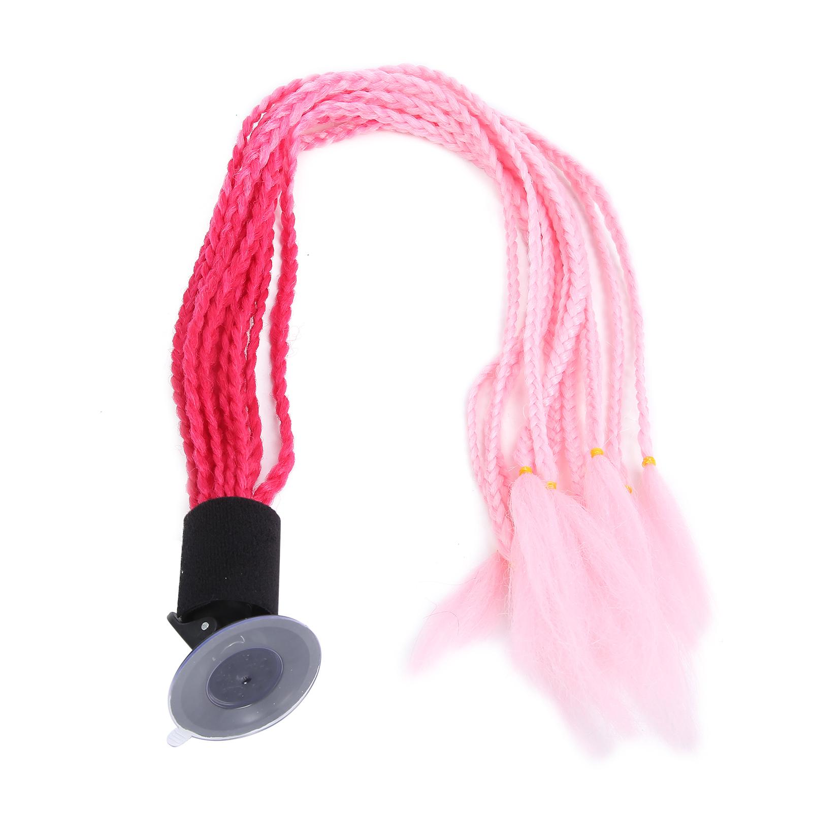 

Motorcycle Helmet Braids Ponytail Stylish Helmets Dreadlocks Wig with Suction CupPeach Light Pink