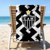 Black And White Stripes With Shield Printed Beach Towel, Super Soft Microfiber, Perfect Gift Birthday, for Pool, Beach, Travel, for family and friend