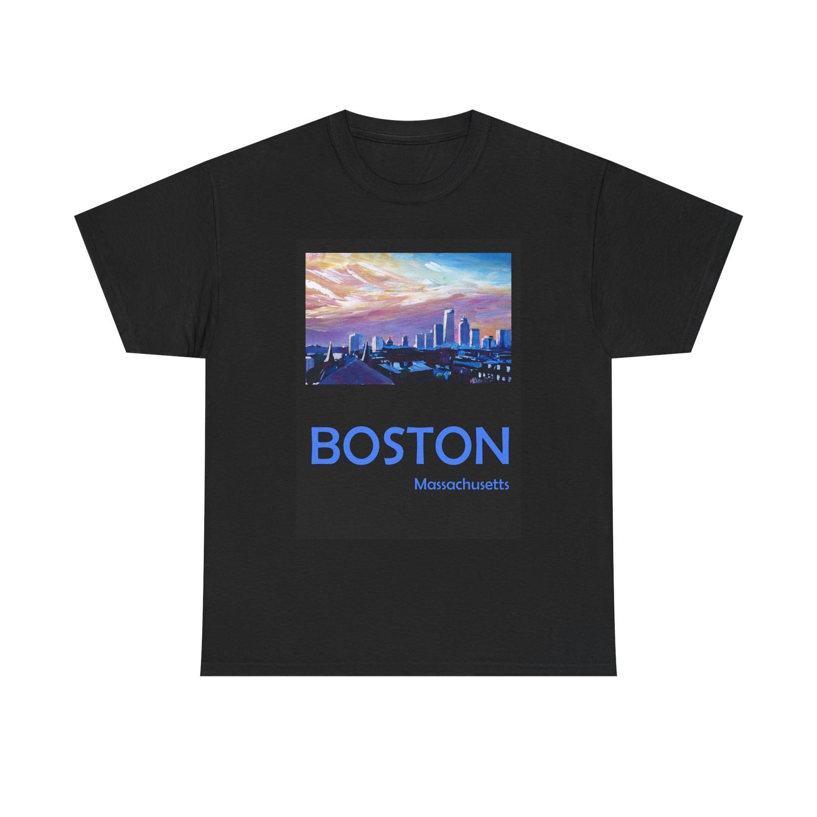 Boston Skyline Graphic T Shirt Cotton Tee Apparel New XL