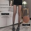 Women's Black Plush Stockings: Thick Winter Leggings, Gray One-Piece, Translucent Pantyhose