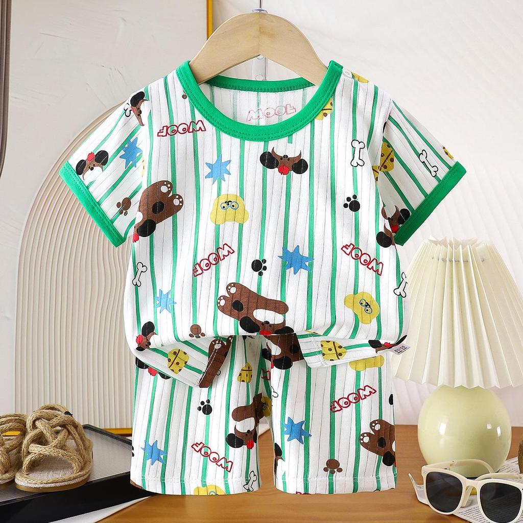 Kids' Summer Cotton Two-Piece Set - Korean Style T-Shirt & Shorts for Boys & Girls