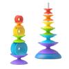 Rotierendes Regenbogen-Stapelspielzeug Zwingen-Stapelblöcke Babyspielzeug Entwickeln Kognitionsfähigkeit