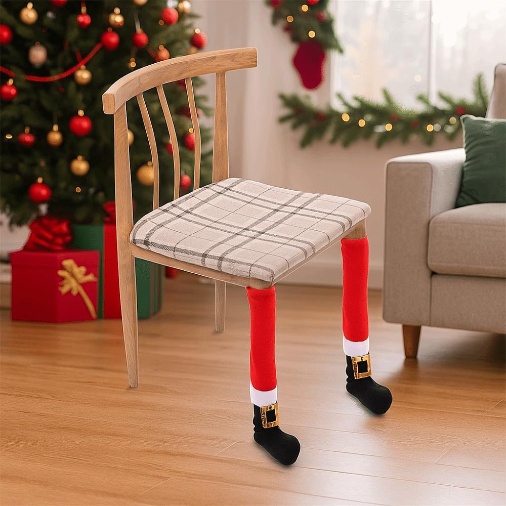 4pcs Long Santa Claus Table Leg Cover Universal Furniture Feet Sleeve  Household