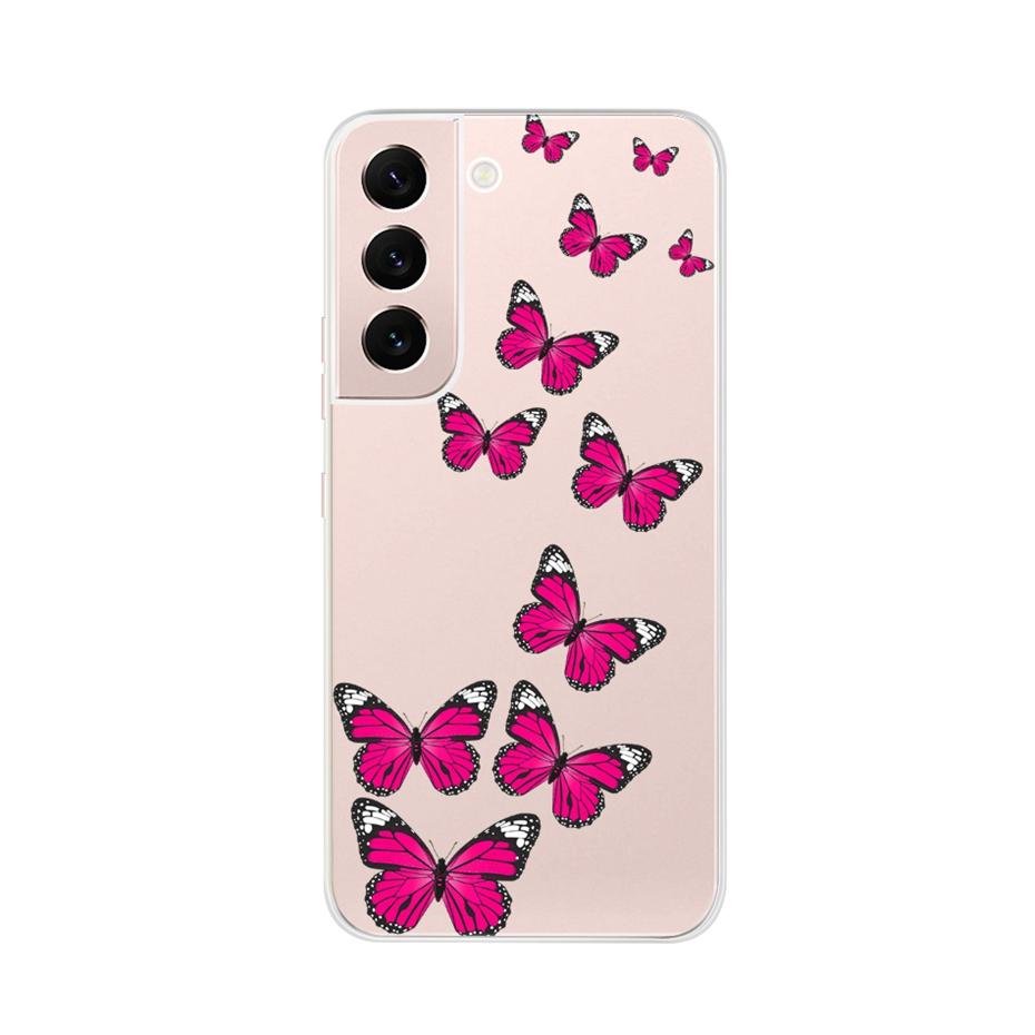 Beautiful Flower Phone Case For Samsung Galaxy S22 Pro S 22 Ultra 5G Case Cute Cat Soft Silicone TPU Cover For Samsung S22 22Pro