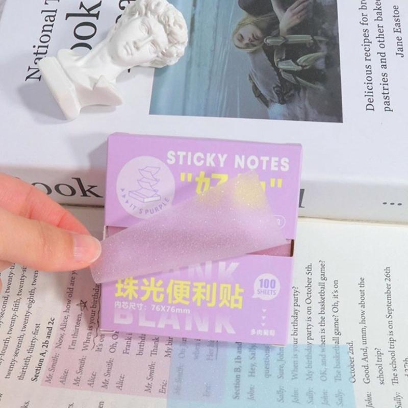 Glitter Film Bookmarks For Study Bookmarking and Office Use, Gradient Color Pull Out Transparent Marking Stick Note