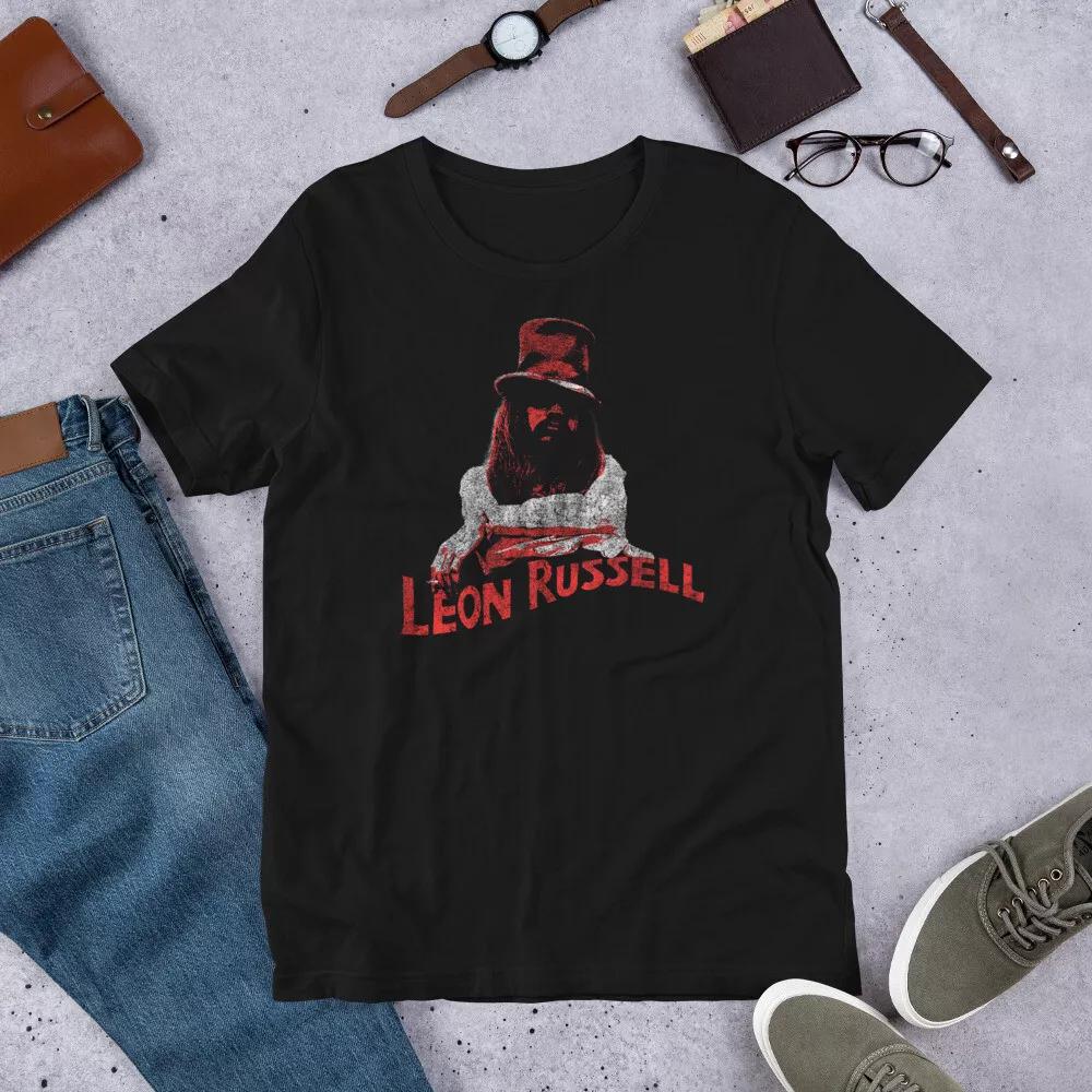 Mens Leon Russell Vintage Artist Music Concert Poster Short-Sleeve T-Shirt XL