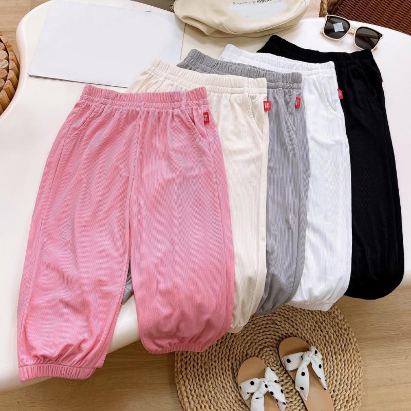 Children's Loose Home Pants Summer Thin Mosquito Proof Trousers Pajama Pants Solid Color Kids Trousers