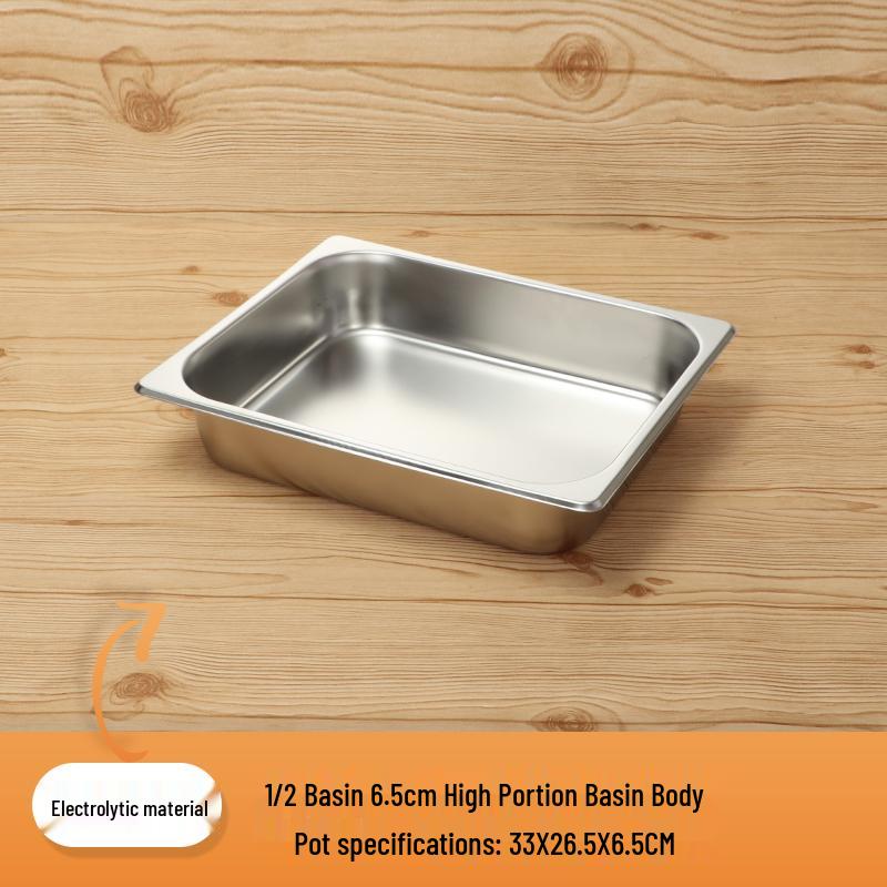 Rectangular Stainless Steel Serving Pans with Lids - Ideal for Mala Tang, Vegetables, Milk Tea, and Ice Cream