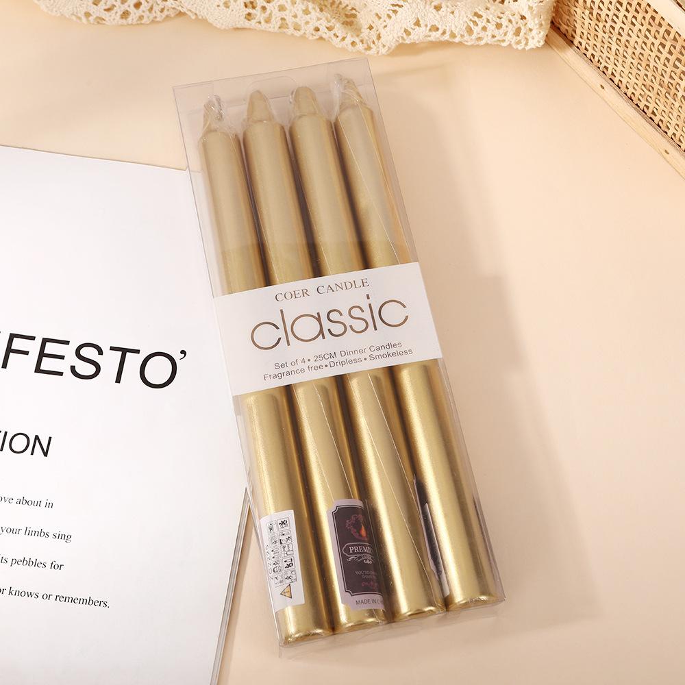 Galvanisierte Europäische Farbe Lange Stabkerze Heim Geruchlose Kerzenlicht-Dinner Kerzenständer Stab Wachs