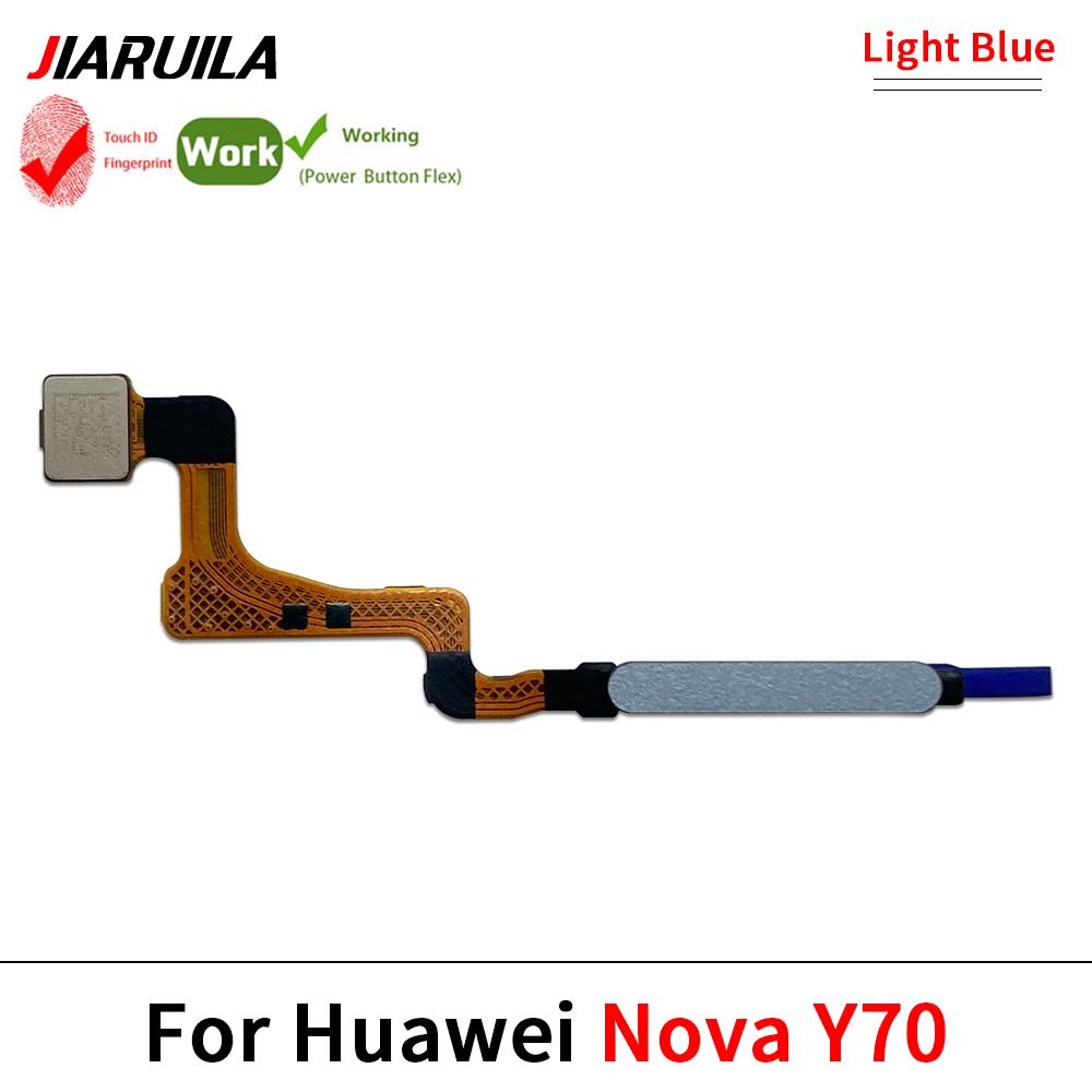 Home Button For Huawei Nova Y71 Plus Y71 Fingerprint Sensor Home Return Key Menu Power Button Flex Ribbon Cable Black White Blue