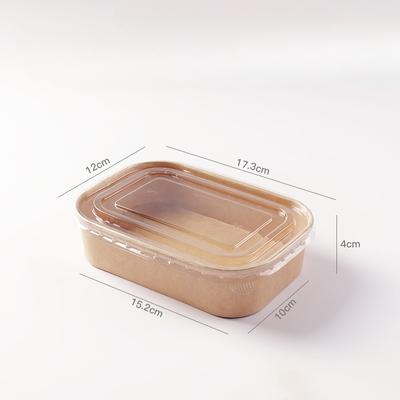 25pcs Food Grade Disposable Kraft Paper Lunch Box Rectangular Takeout Paper Bento Box Light Salad Lunch Box