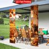 2D Flat - 2pcs 2D Flat Oil Painting Style Autumn Theme, 30.48X179.83 cm Polyester Door Couplets, Pumpkin, Cinnamon Stick, Red Maple Leaf, Pine Cone De