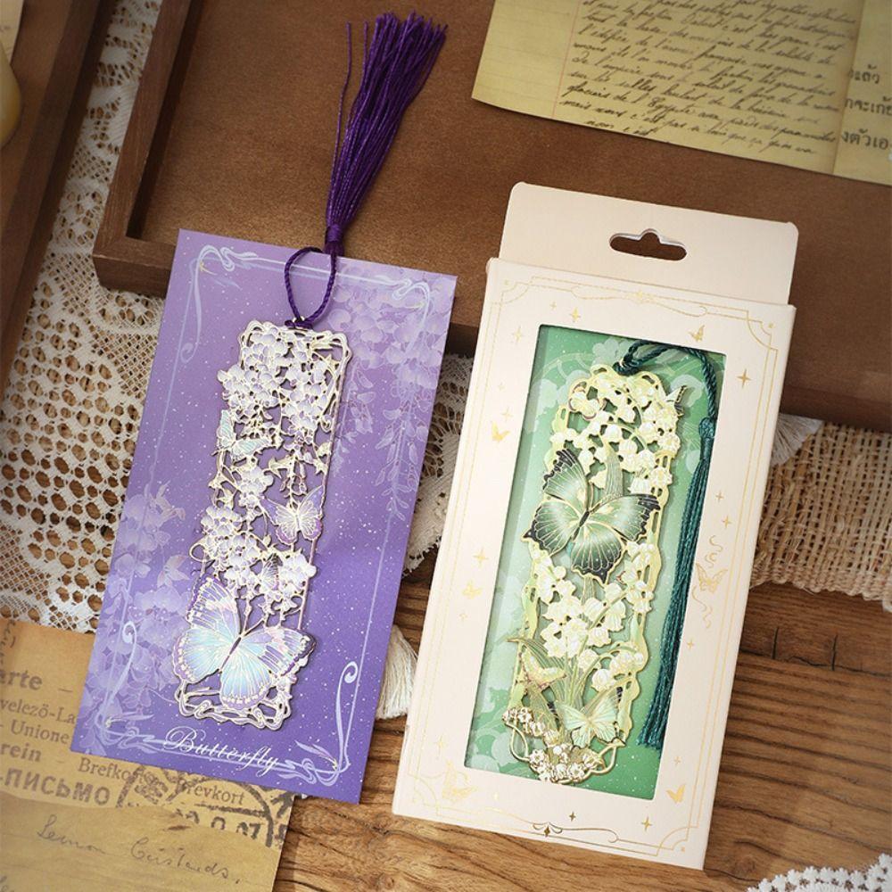 Students Reading Tool Metal Bookmarks Portable Long Tassel Bookmarks  for Book Clubs&Book Lovers