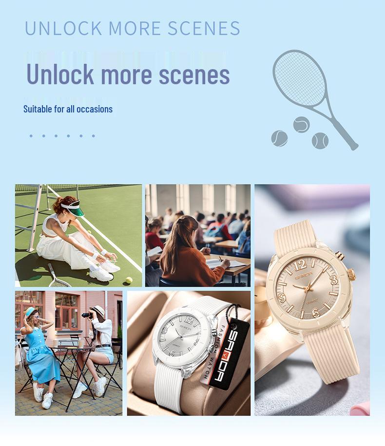 Sanda Silent Quartz Waterproof Luminous Watch for Middle School Students