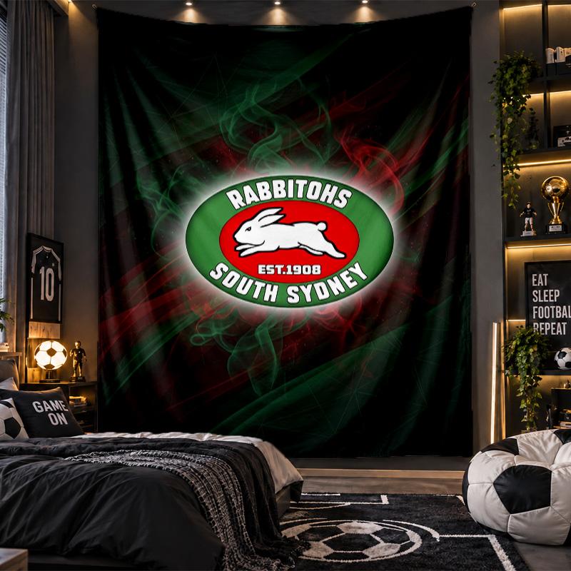 Wall Hanging Tapestry South Sydney Rabbitohs Print Cloth for Living Room Bedroom Home Decor