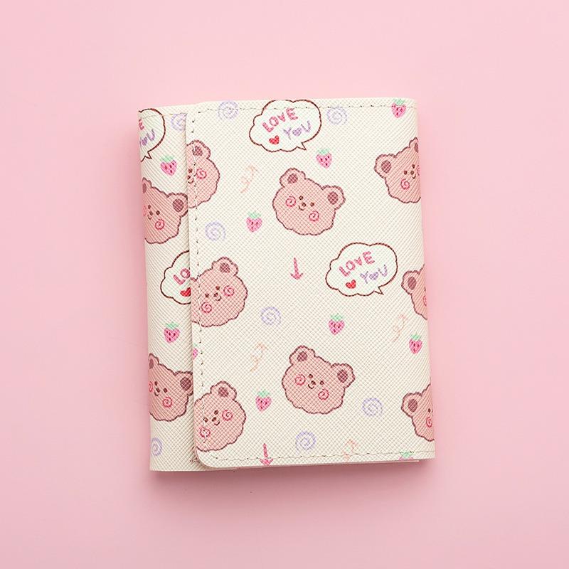 New cute cartoon change bag men's and women's zipper short multi-card wallet card bag