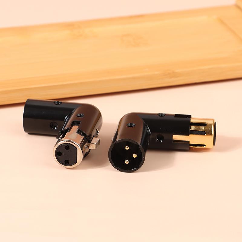 1Pc Audio Adapter Plug Adjustable Male To Female Right Angle Xlr Connector Metal Adapter 3Pin Black (Xlr 90 Degree Adapter)
