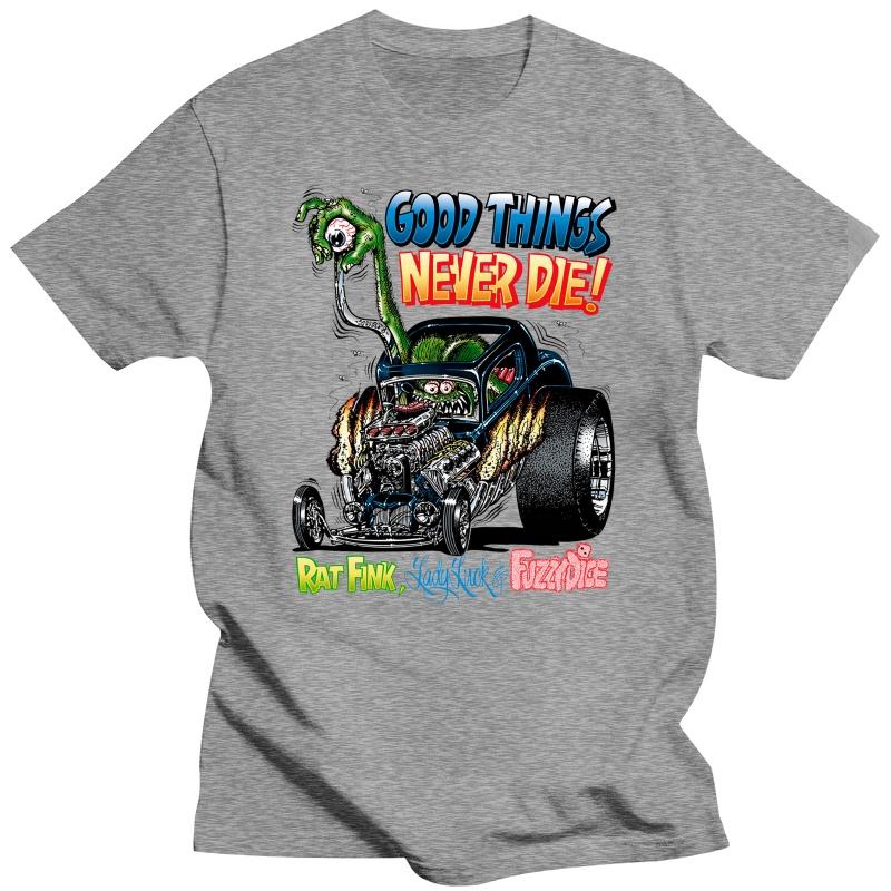 ФУТБОЛКА RAT FINK ХОРОШИЕ ВЕЩИ НИКОГДА НЕ УМИРАЮТ Big Daddy Ed Roth Lowbrow Хот-род Байкер 2XL