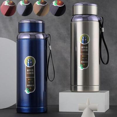 0,6/0,8/1/1,2/1,5L Vakuumflaska i rostfritt stål Resesporter Hushållsvattenflaska Kaffe Te Vattenflaska
