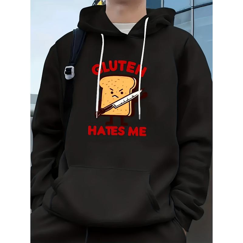 

Loose Fit Men s Hooded Sweatshirt, Polyester Fabric, Warm Long Sleeve Pullover Hoodie for Daily and Outdoor Activities XXL чорний