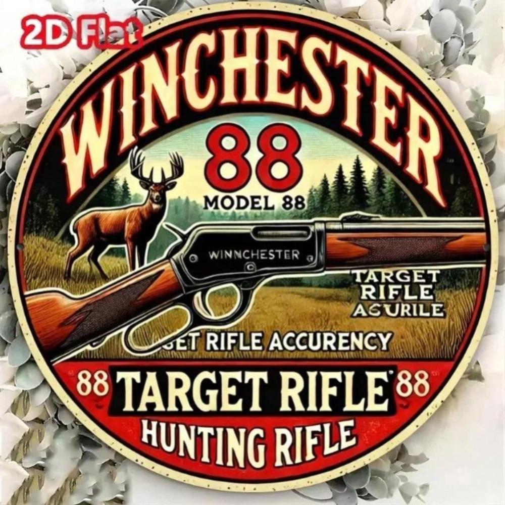 Vintage Winchester 88 Metal Tin Sign for Home Bar Decor Hunting Lodge Wall Art