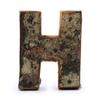 Wooden Letter H, Rustic Bark 7 cm