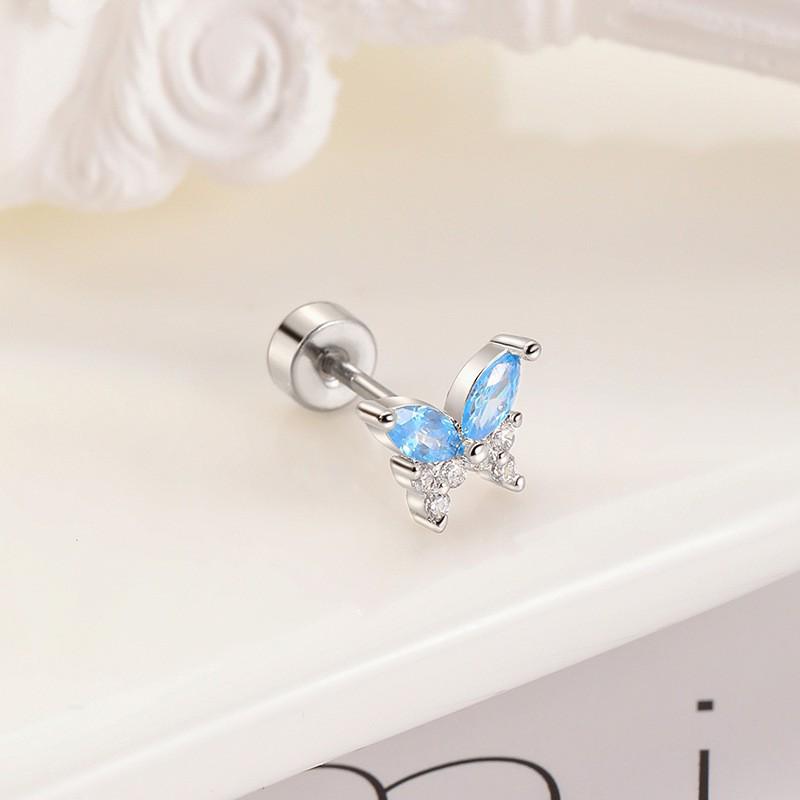 2026 Trendy Butterfly Cubic Zirconia Titanium Tragus Earring for Women