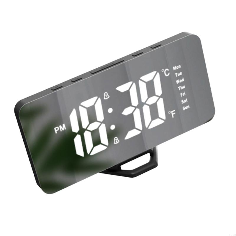 62KD Small Digital Alarm Clock with LED Time Display, Date, Temperature for Travel
