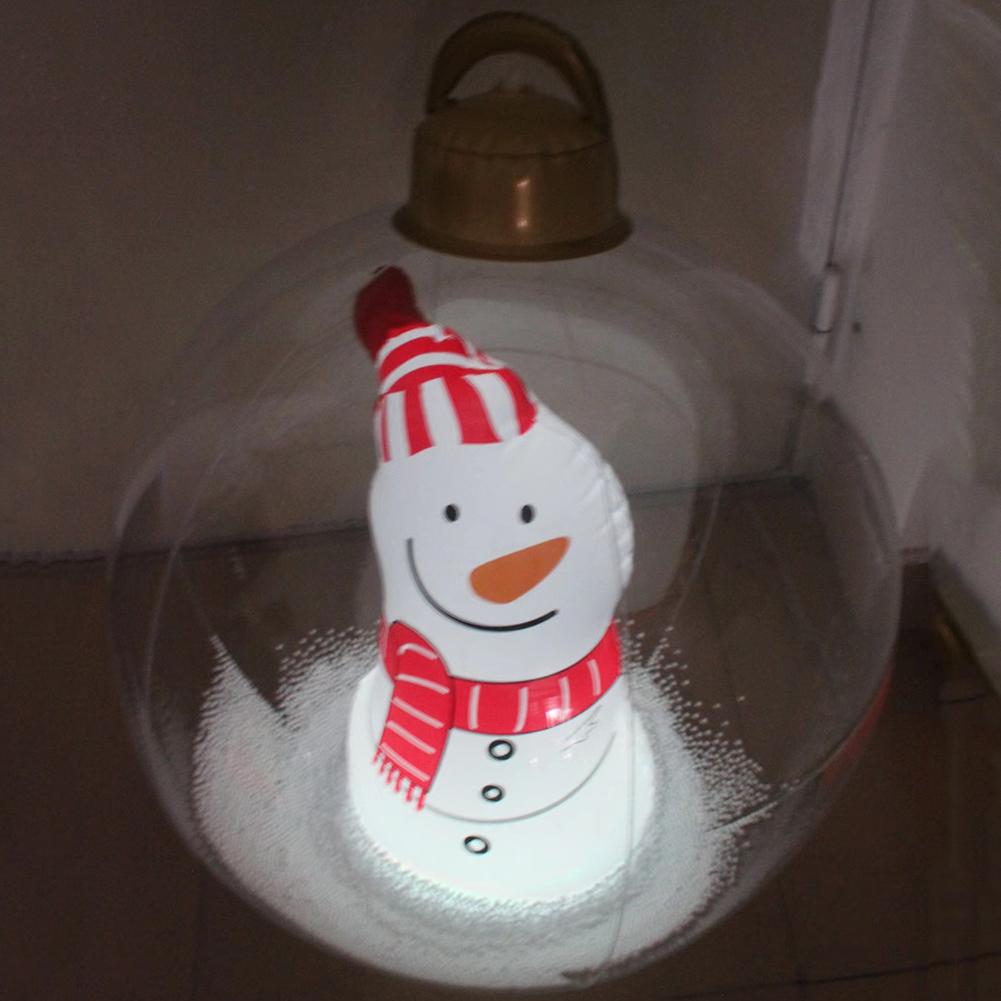 60cm Giant Inflatable Christmas Balls PVC Giant Big Large Balls With Light Xmas Tree Decorations Outdoor Holiday Yard Lawn Balls