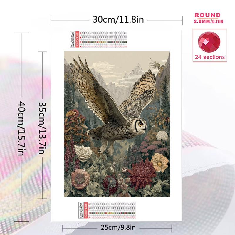 Vintage owl Pattern 3pcs 100% Round Full Drill 5D DIY Diamond Painting Embroidery Cross Stitch Rhinestone Décor