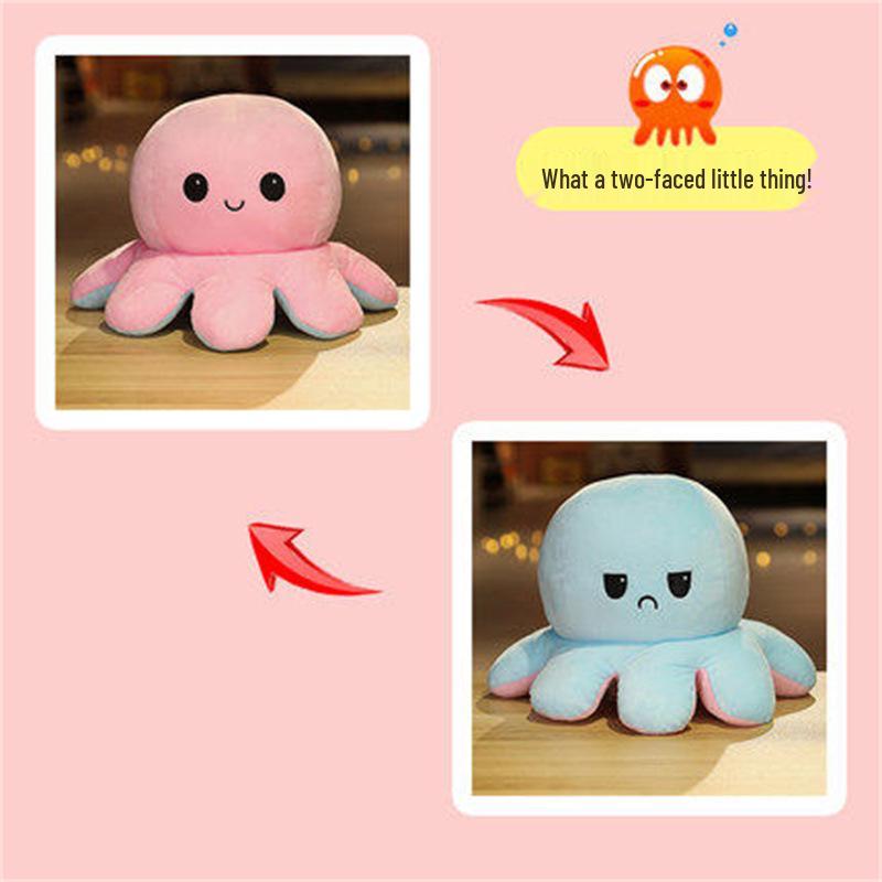 Reversible Flip Octopus Plush Toy