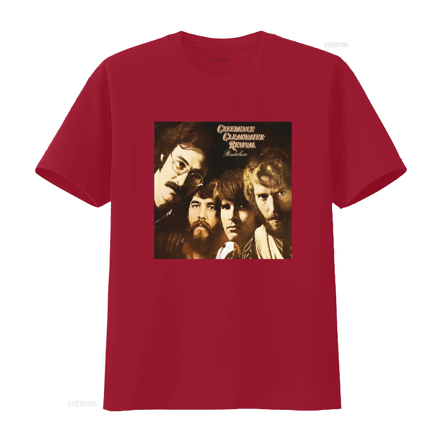 Creedence Clearwater Revival Pendulum Retro 60s Music Band T Shirt vintage Washed Top For Everyday Wear fashion Casual graphic S