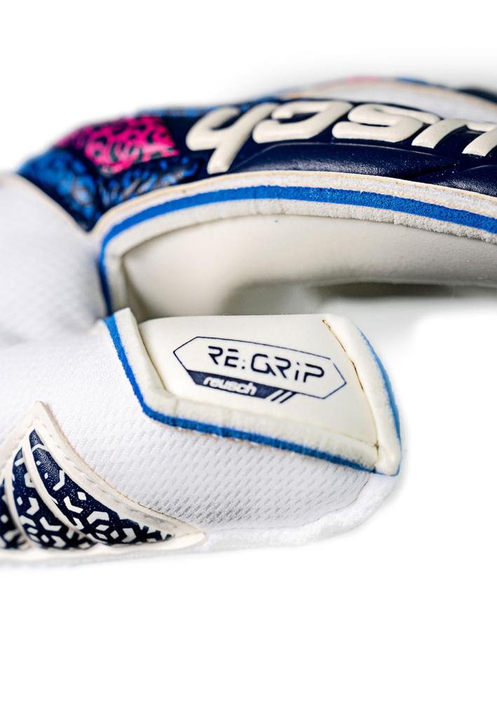 Reuch Attract Rigg Rip Evolution Soccer Goalkeeper Keyte 25SP 8 5570555 Gloves, [5570555-4310] [4310] Blue/Pink